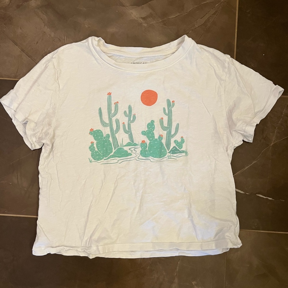 american eagle cactus tee